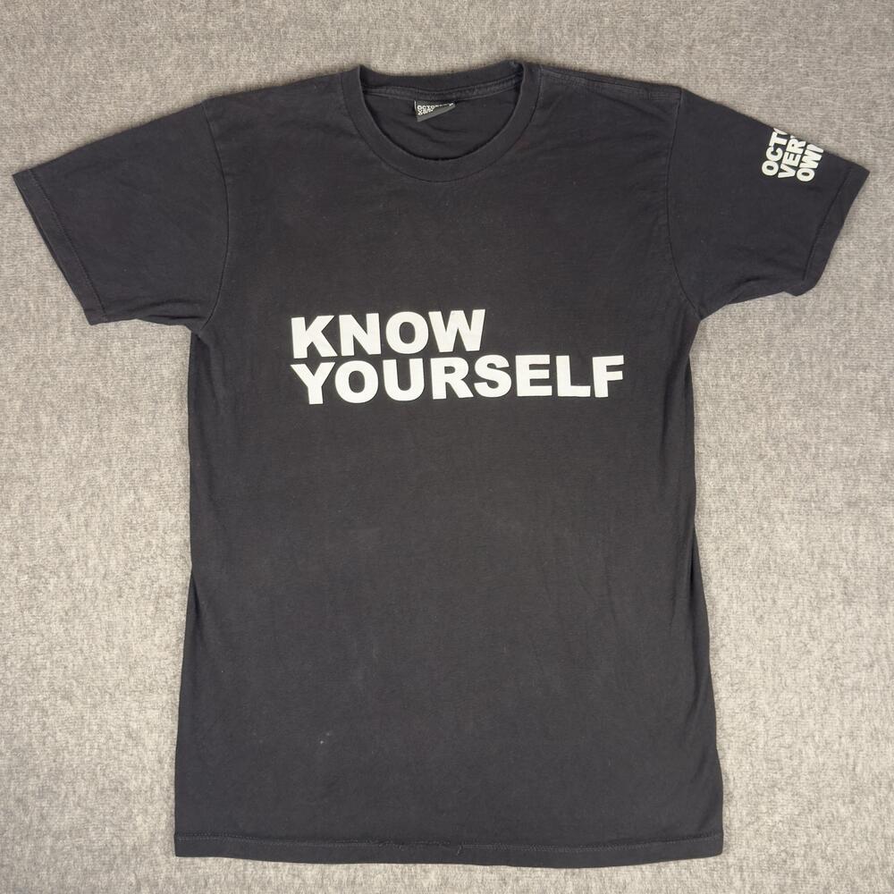 October's Very Own Shirt Mens Medium OVO Black Know Yourself Graphic Tee T-Shirt